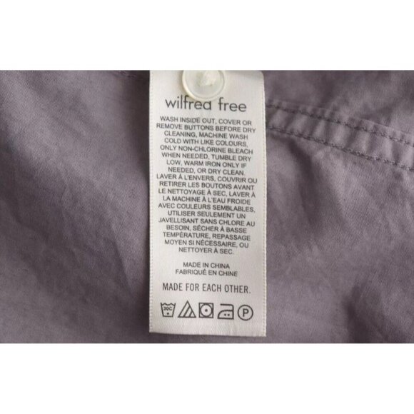 Wilfred Free Women's 2XS Purple Blouse Button Up Shirt 100% Cotton Front Pocket - Picture 6 of 7